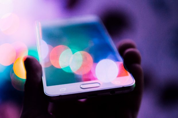 Person holding smartphone