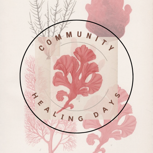 Community Healing Days Logo of watercolour red flowers