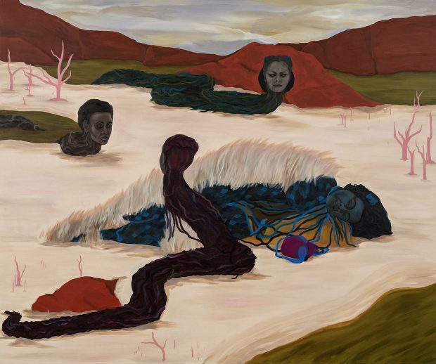 Colourful birds posing together