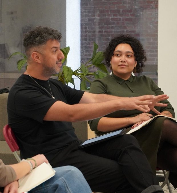 3 people speaking at SHIFT event