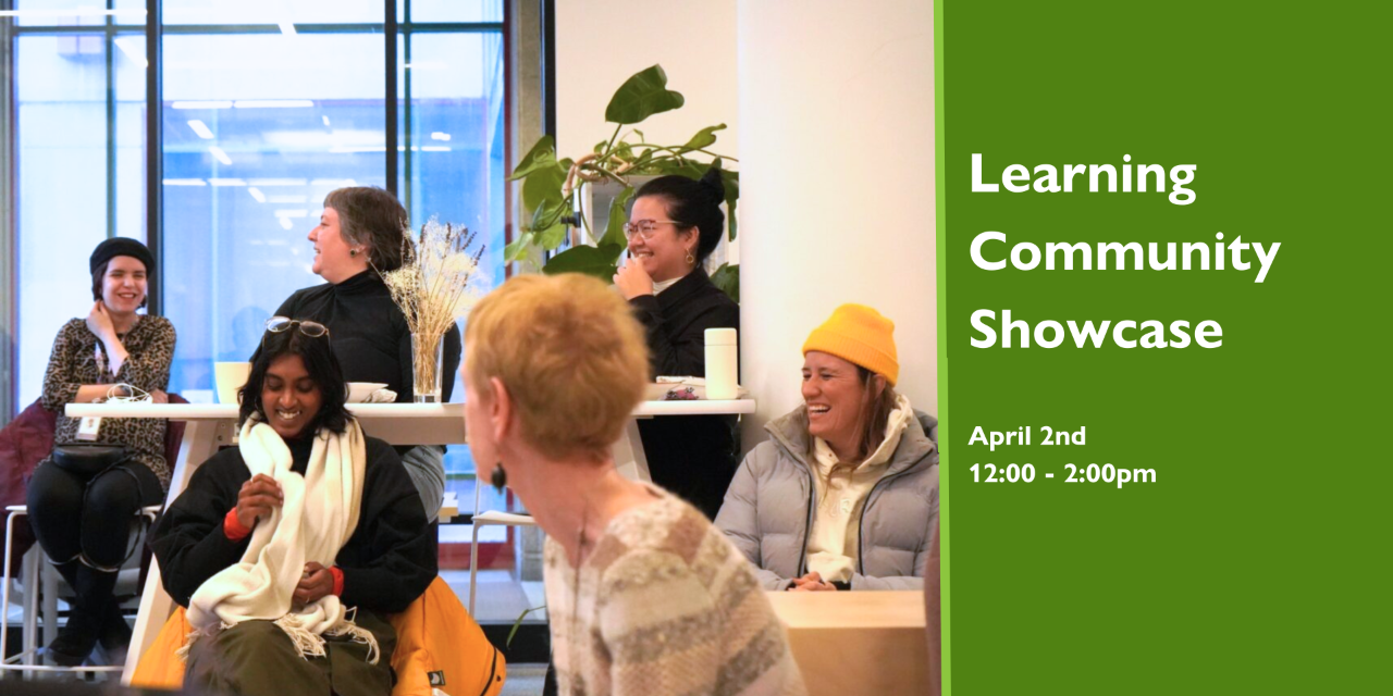 Banner for April 2nd Learning Community Showcase