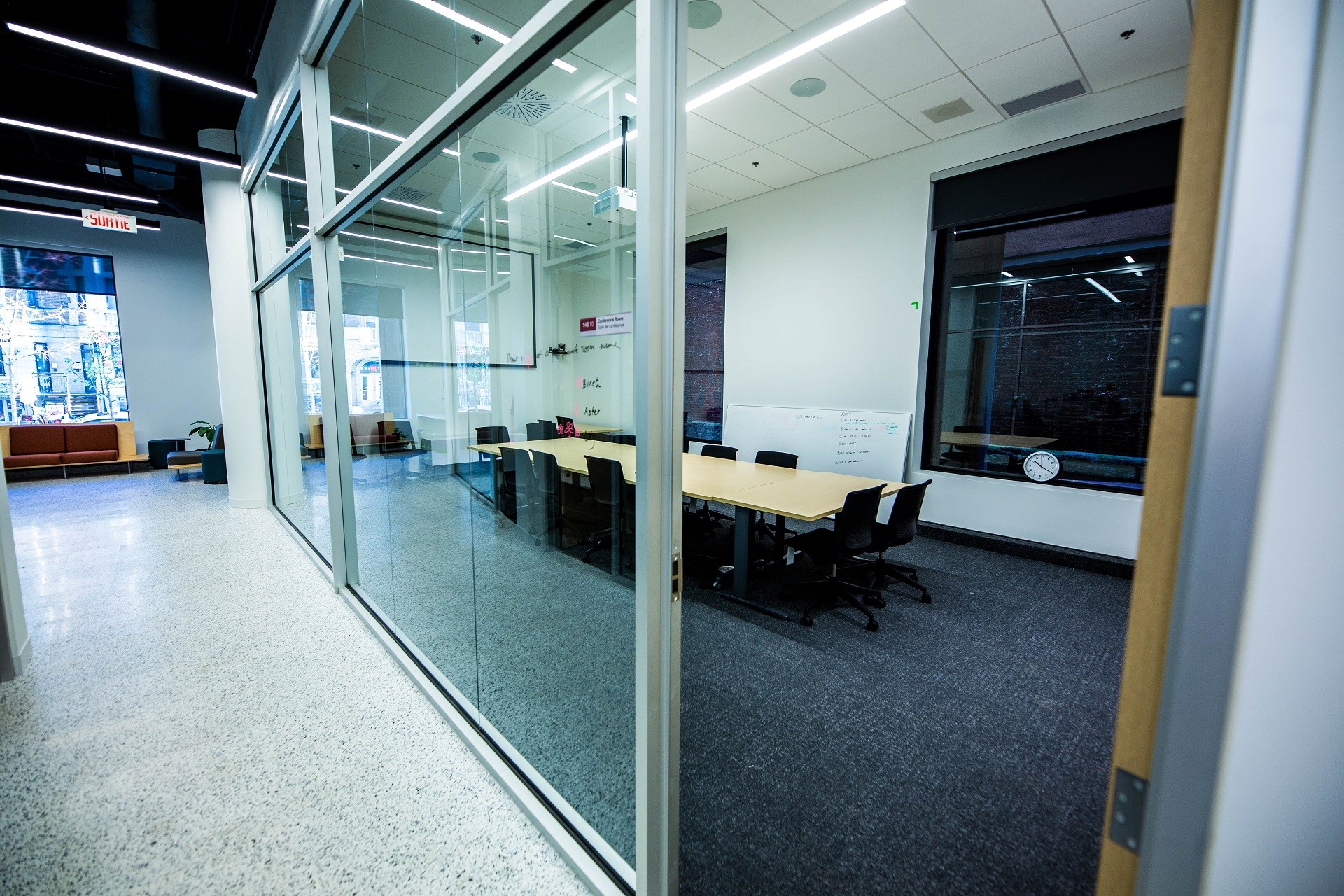 View of the entire conference room from the hallway