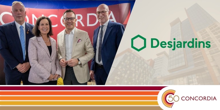 Desjardins and Concordia leaders at the announcement of the generous Desjardins gift