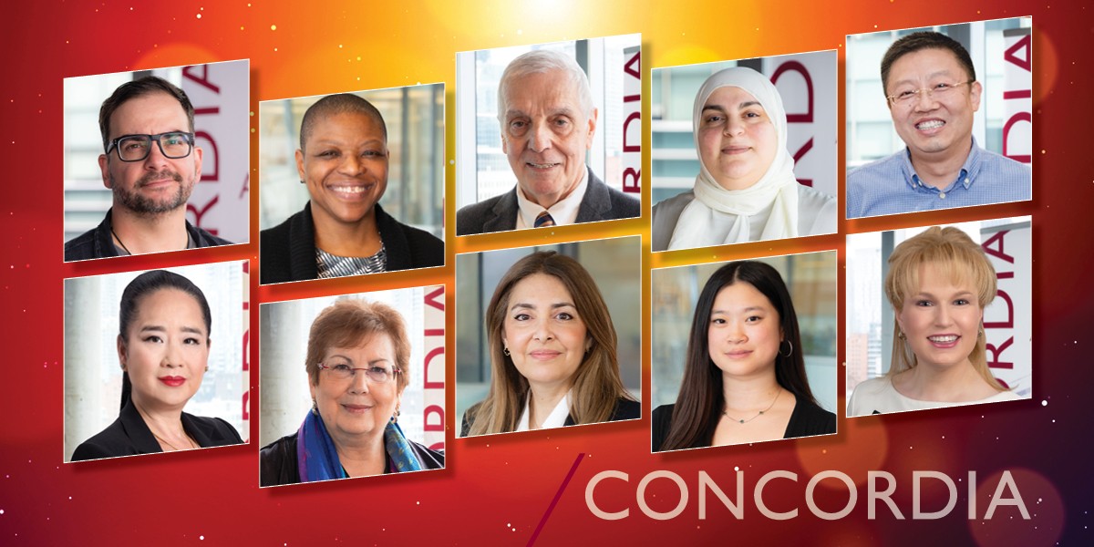 collage des visages des 10 récipiendaires de prix de distinction de l’Association des anciens de l'Université Concordia.