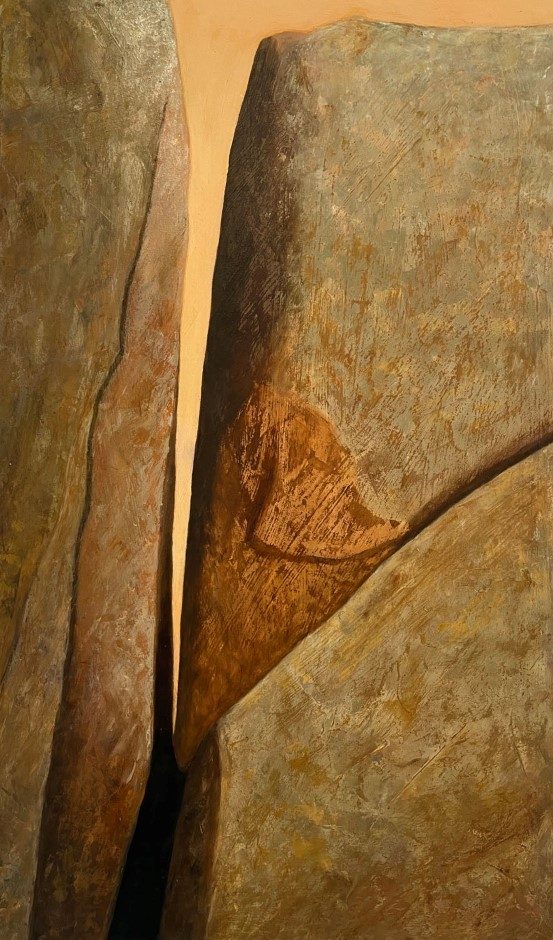 “Precipice,” oils on panel, 2025