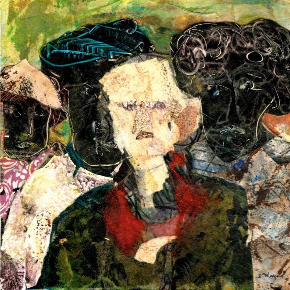 “Le Clan II,” collage and mixed media