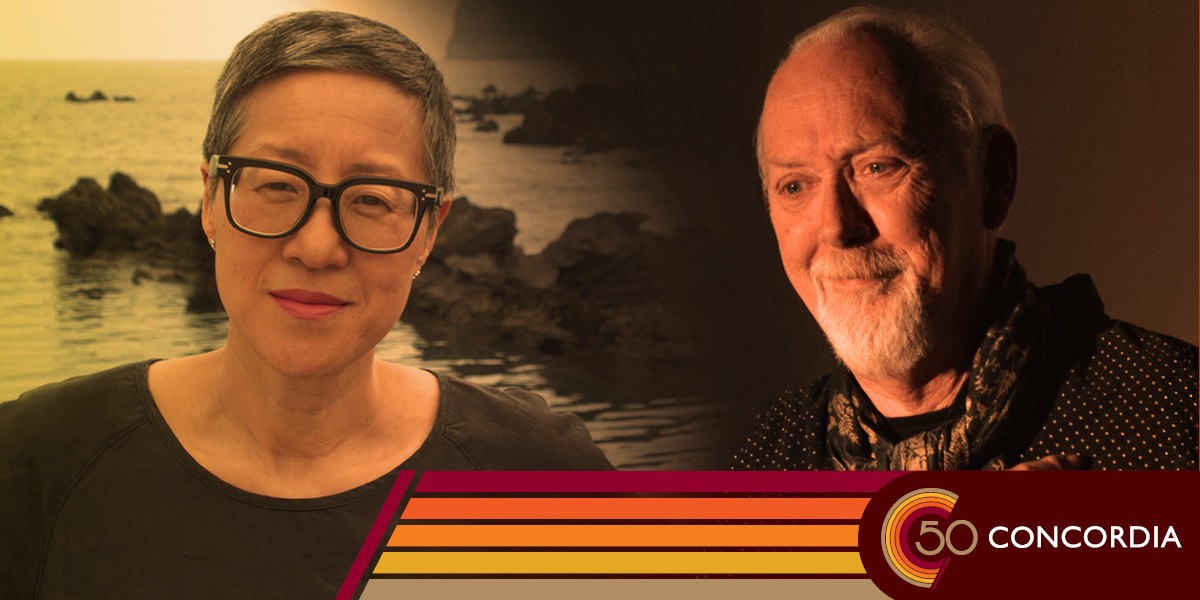 Headshots of Jin-me Yoon and Clive Robertson