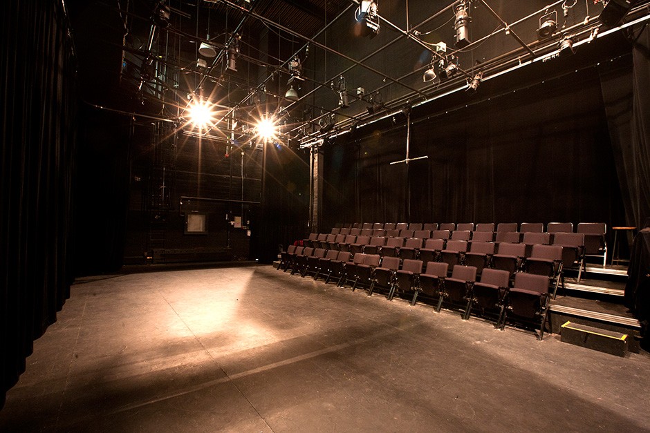 interior view of the Cazalet Theatre Cazalet theatre featuring empty stage featuring stage lights and empty seating