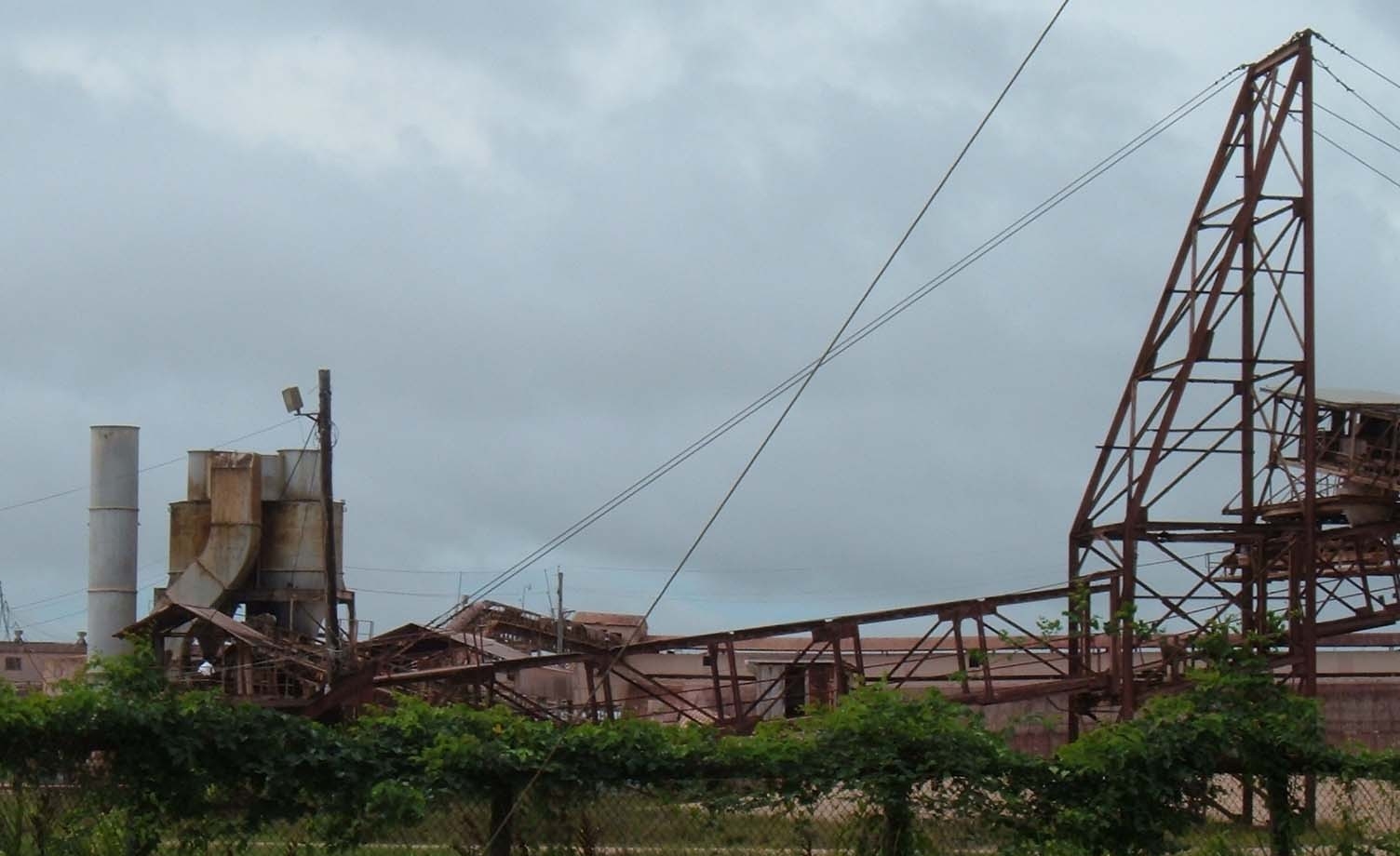 silos and constructions cranes