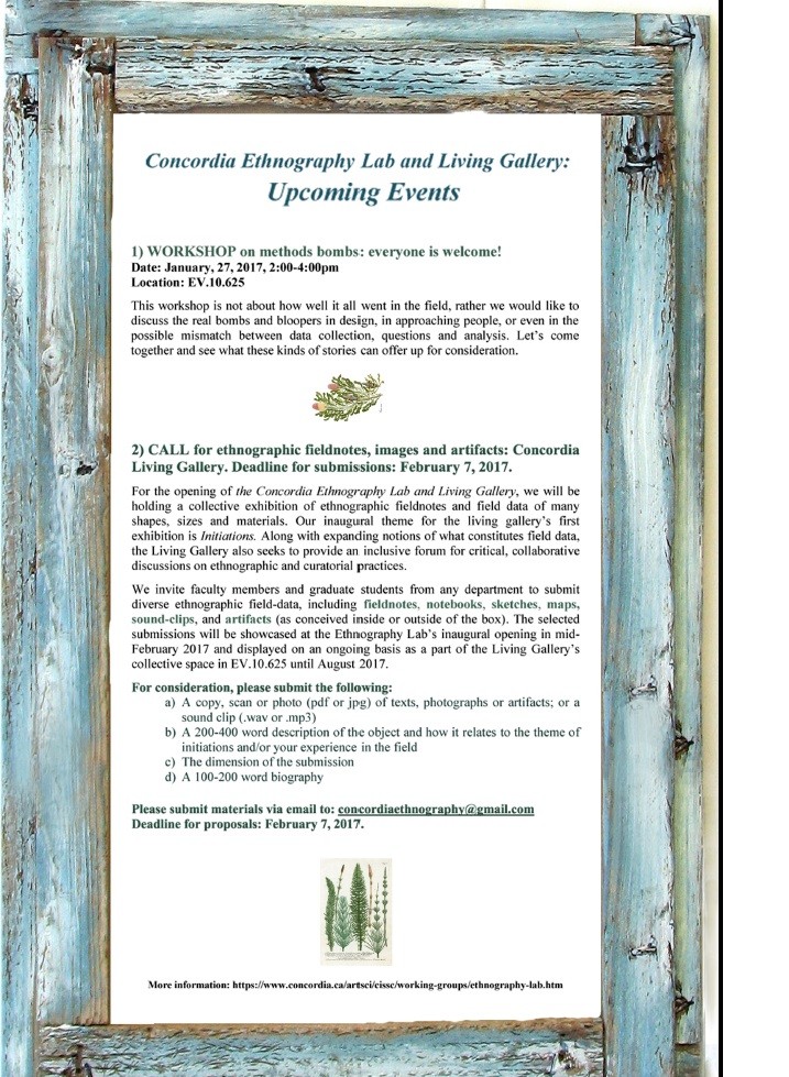 Ethnography Lab Upcoming Events.