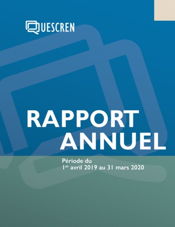 QUESCREN rapport annuel 2019-2020