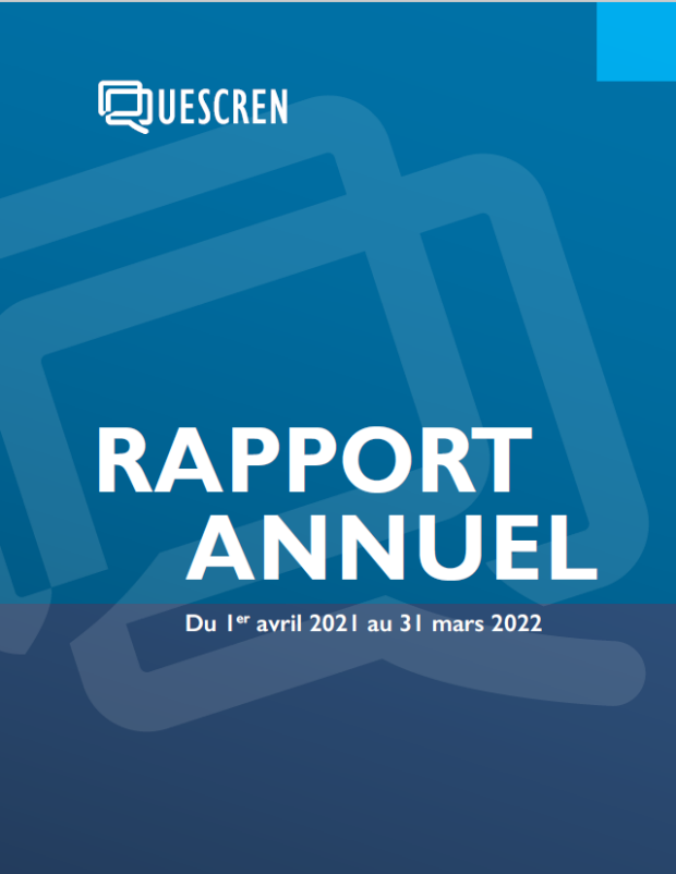 Rapport Annuel de QUESCREN, 2021-2022