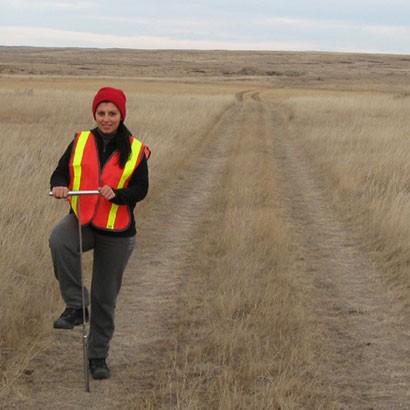 Taking samples in the field