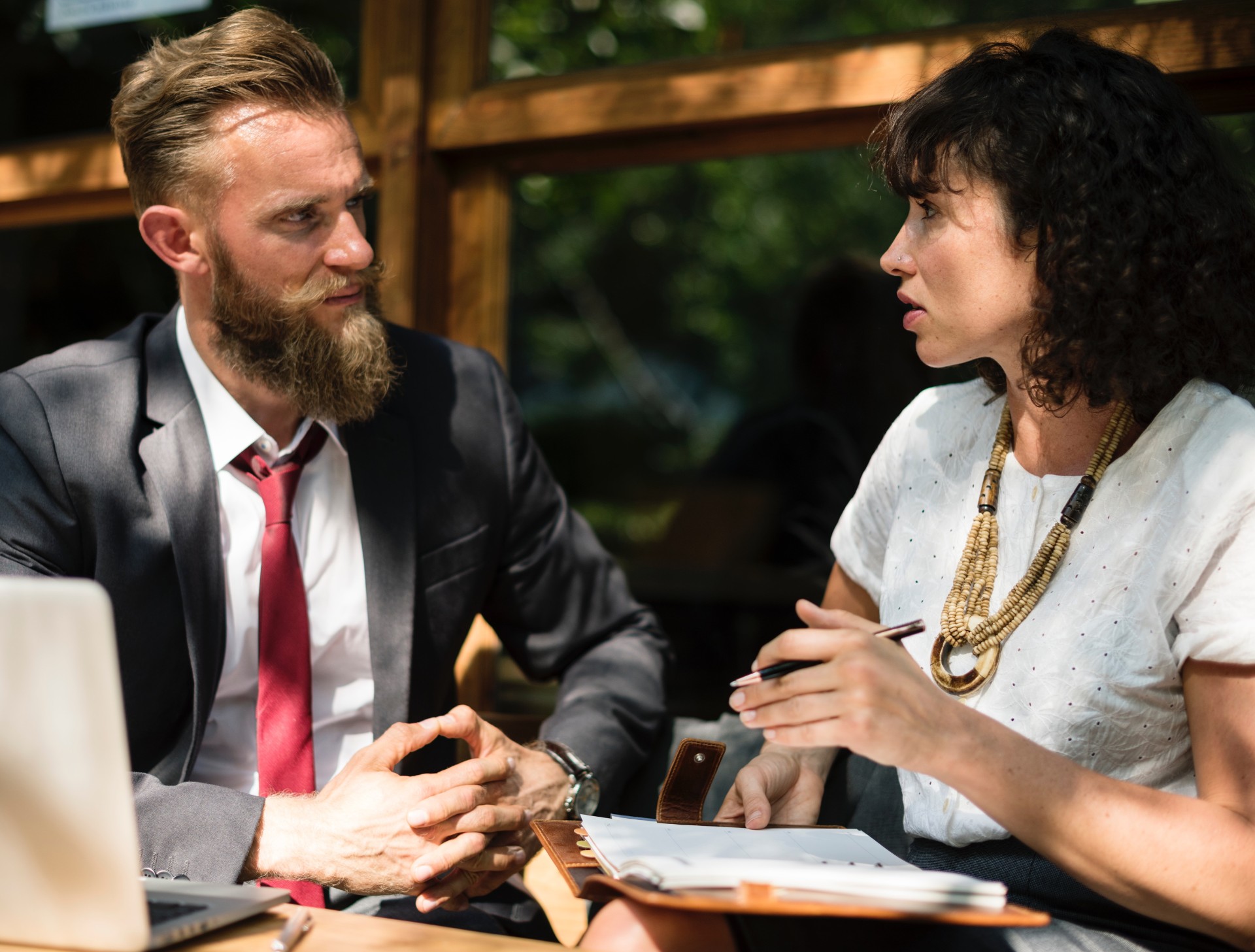 image of two people engaging in a coaching conversation