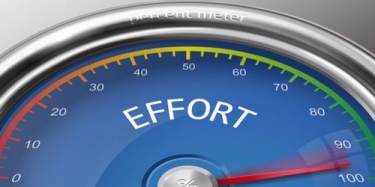 Spedometer with a scale of 0 to 100 shows the needle pointing near 100 to suggest high cognitive load