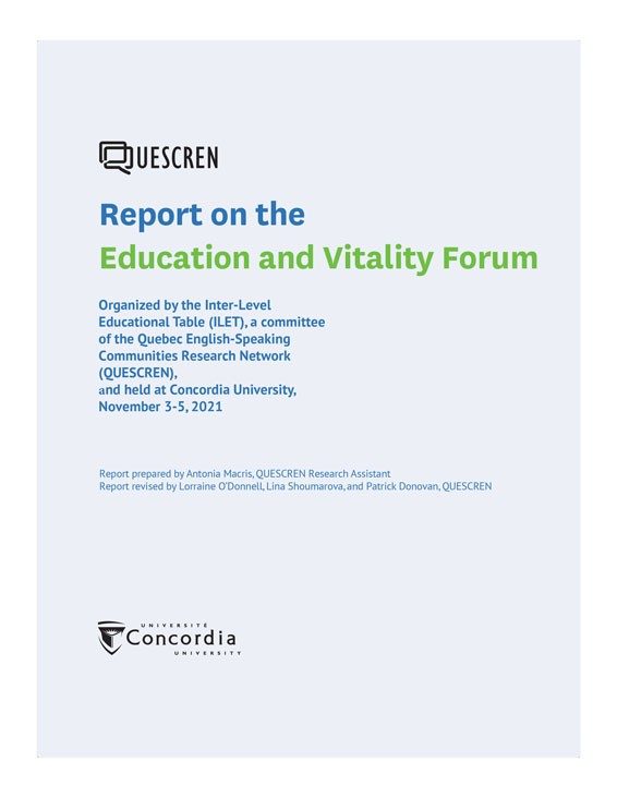 Report on the Education and Vitality Forum