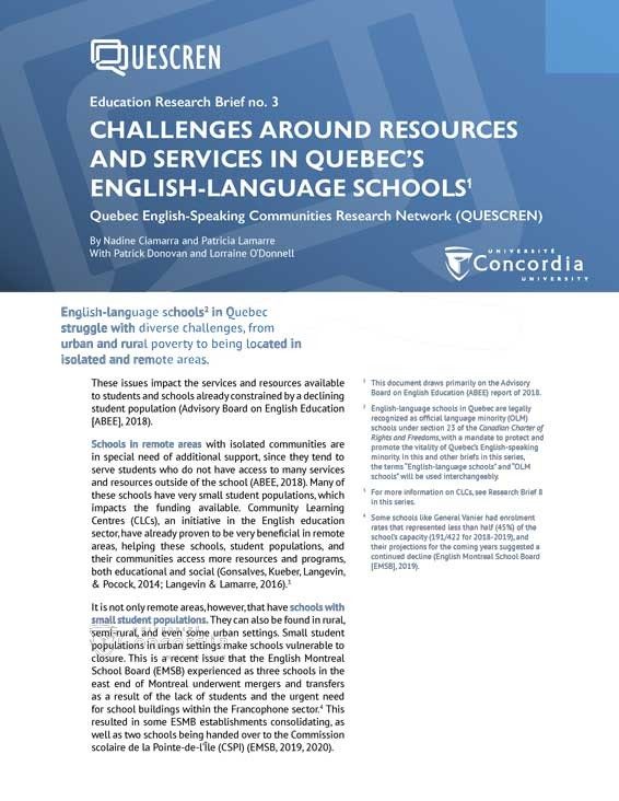 QUESCREN Education Research Brief 3