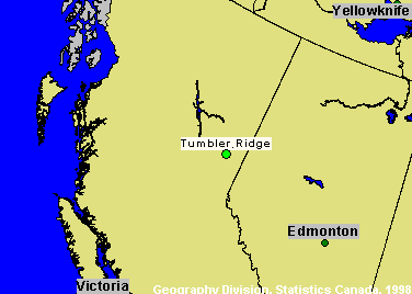 Tumbler Ridge Bc Map Tumbler Ridge, British Columbia