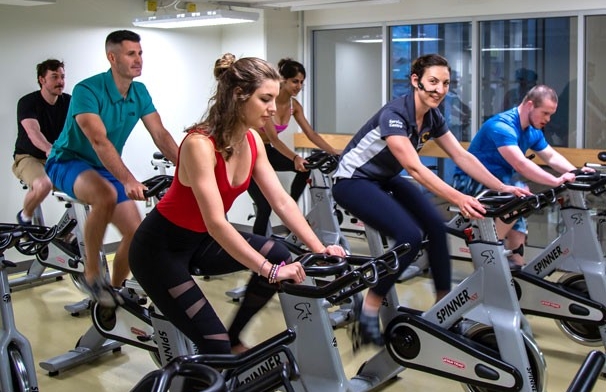 Spinning class at Le Gym in the Sir George Williams campus 