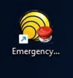 a desktop icon of the Emergency/Urgence button found on classroom podium computers