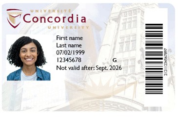 Existing graduate card is pale grey with a two colours concordia logo