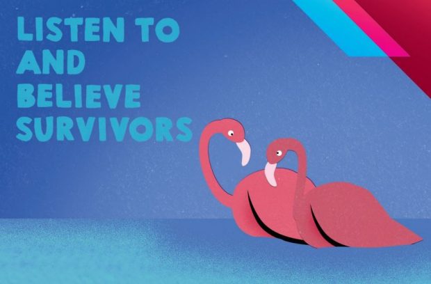 image text: listen to and believe survivors