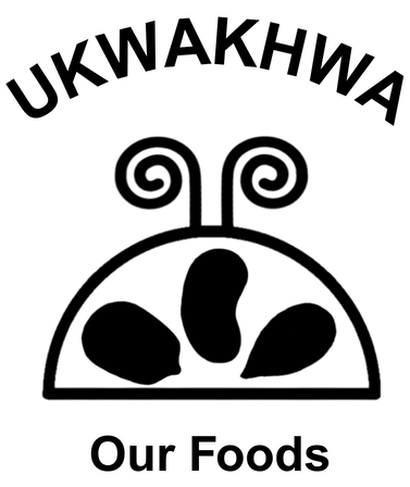 Logo for the Ukwakhwa (Our Foods) showing an illustration of a semi with marking and antenae with the text Ukwakhwa above the illustration and Our Foods shown below. 