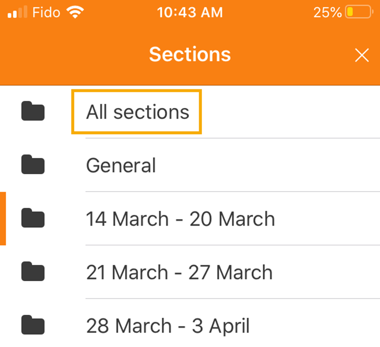 yuja-mobile-4 Moodle sections