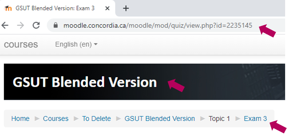 moodle direct url to quiz