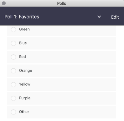 an example of a Zoom poll is shown asking: What is your favourite colour? 