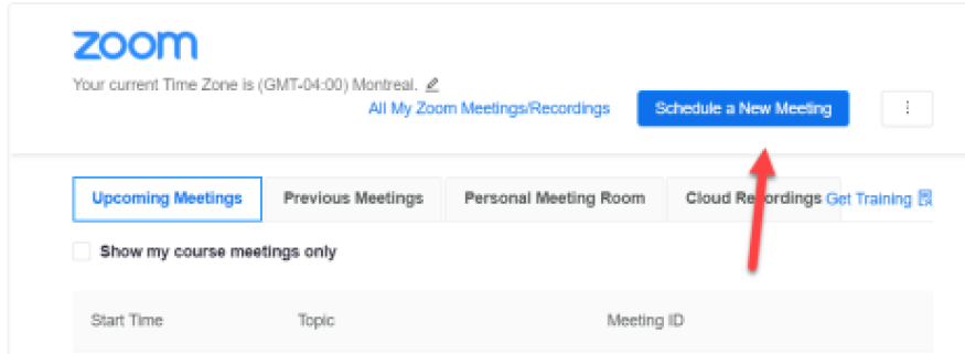 Click Schedule a New Meeting Click Schedule a New Meeting