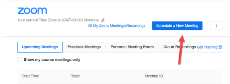 Click Schedule a New Meeting