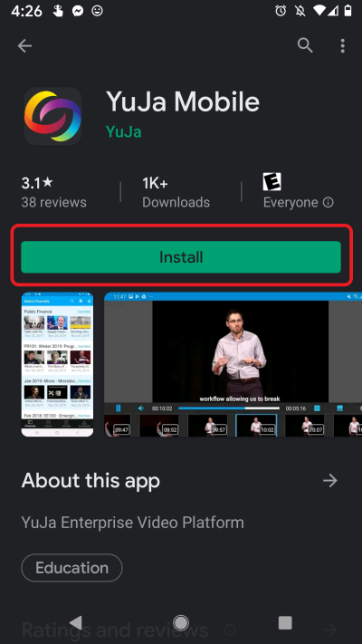 Tap install and open the app when it finishes installing.