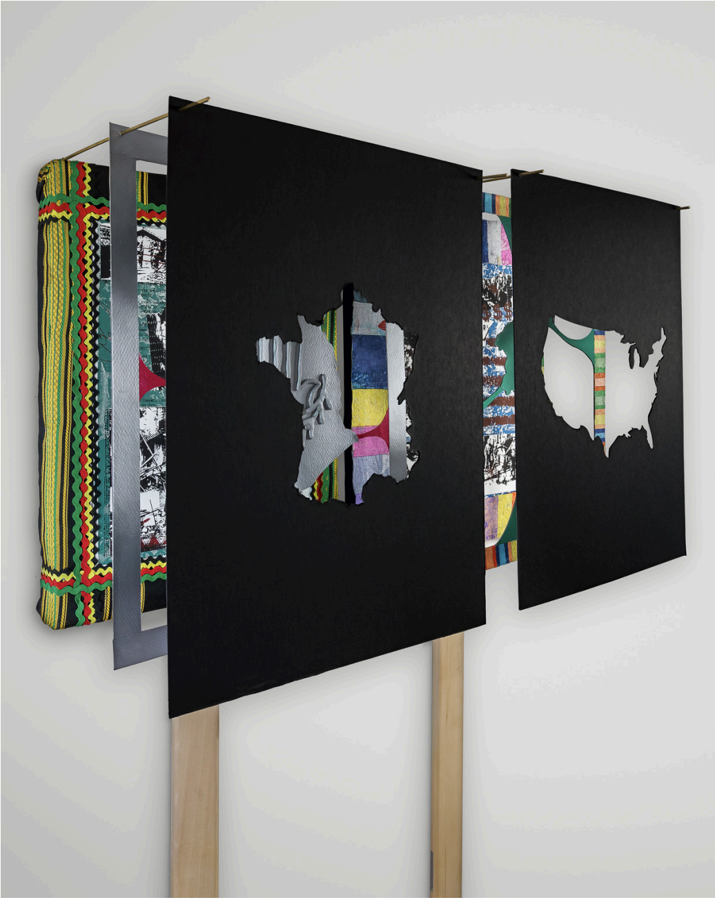 A closer image of the two artworks picture from a left angle, instead of right. All layers of each artworks are visible. 