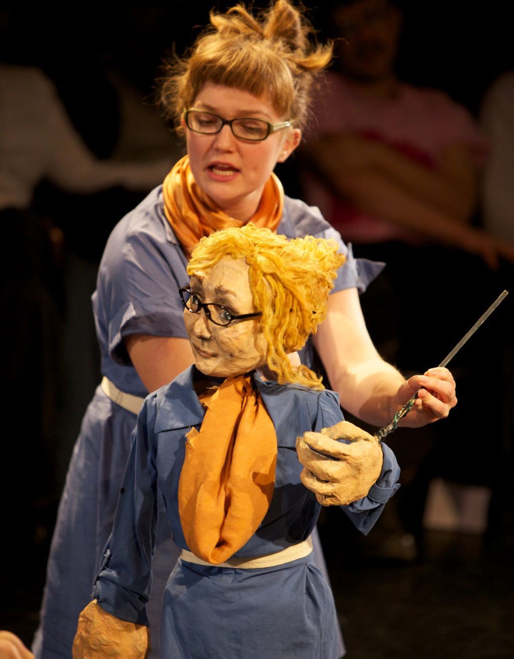 Puppetry Woman holding puppet