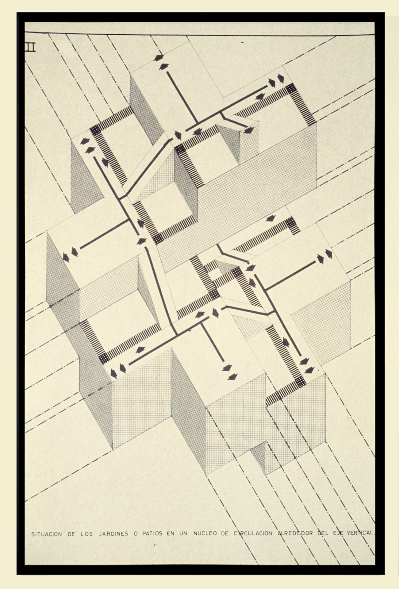 City in the Space circulation diagram by Ricardo Bofill, 1970.