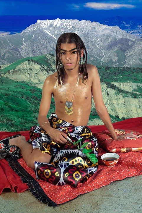 an artwork: AI generated portrait of a queer Uzbek