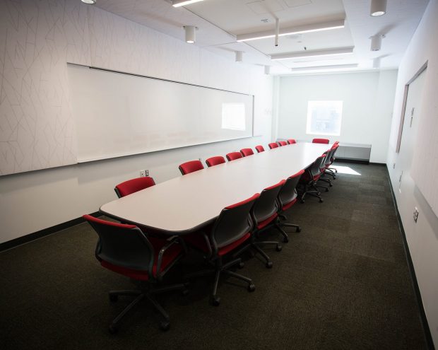 an image of an empty board room at Concordia's Webster Library