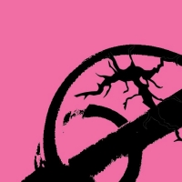 close crop of indistingishable pink and black graphic from production poster