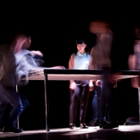 Multi-coloured graphic; detail from production poster