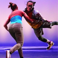 Female dancer in a ballerina skirt on a stage in a push-up position