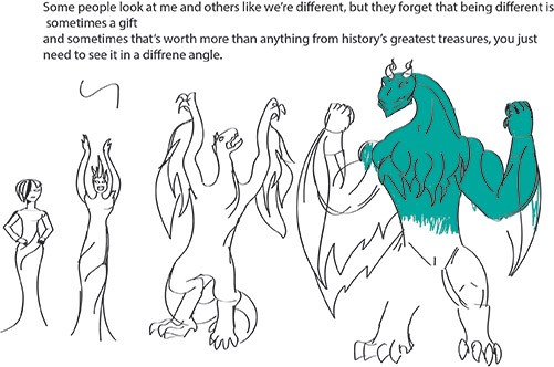 graphic depicting cartoons expressing being different is a gift
