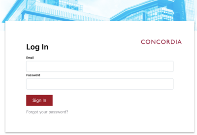 Screenshot of virtual care at Concordia desktop