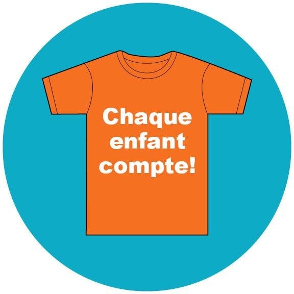 Orange tee shirt with Every Child Matters in white
