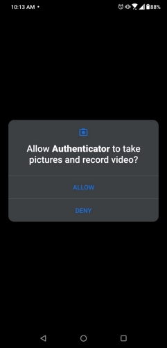 Allow Authenticator to take pictures and record video