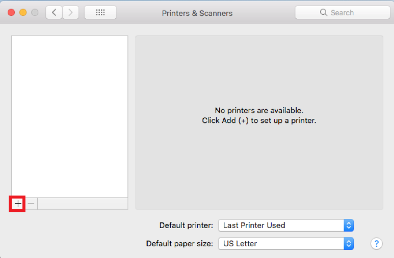 click on + to add printer click on + to add printer