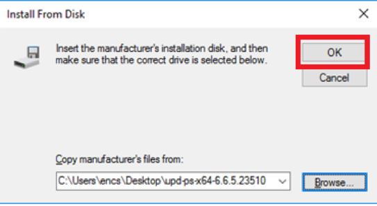 click OK to install from disk click OK to install from disk