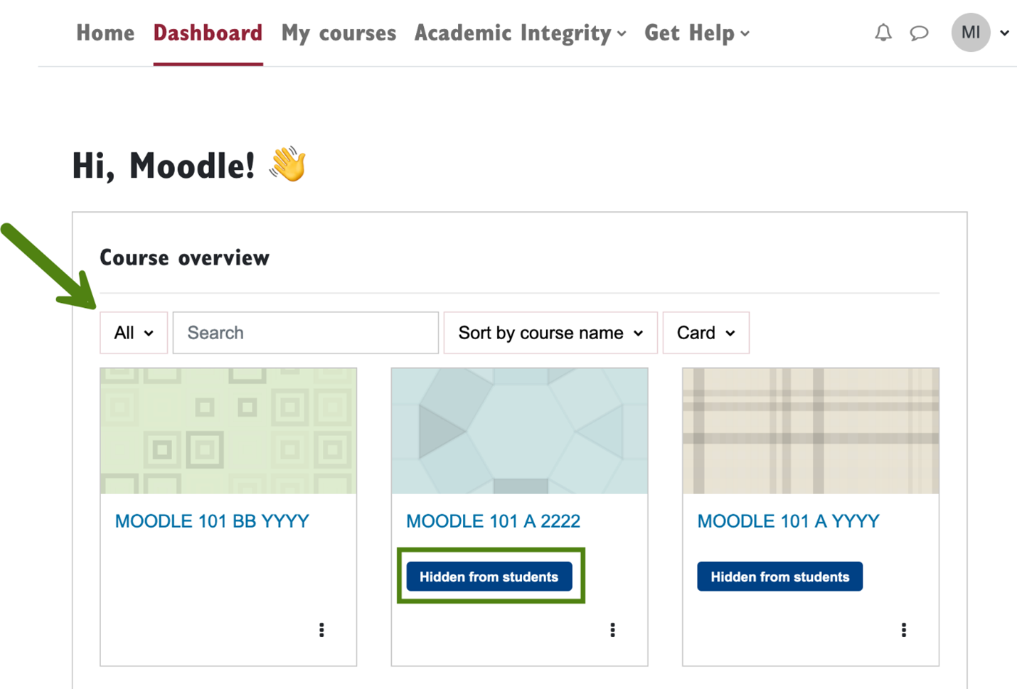 Screen capture of the My Concordia Courses block in Moodle Screen capture of the My Concordia Courses block in Moodle