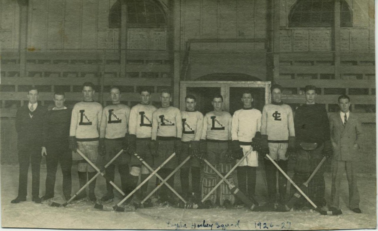 Loyola Hockey Team in the Loyola Arena/Rink Loyola Hockey Team in the Loyola Arena/Rink