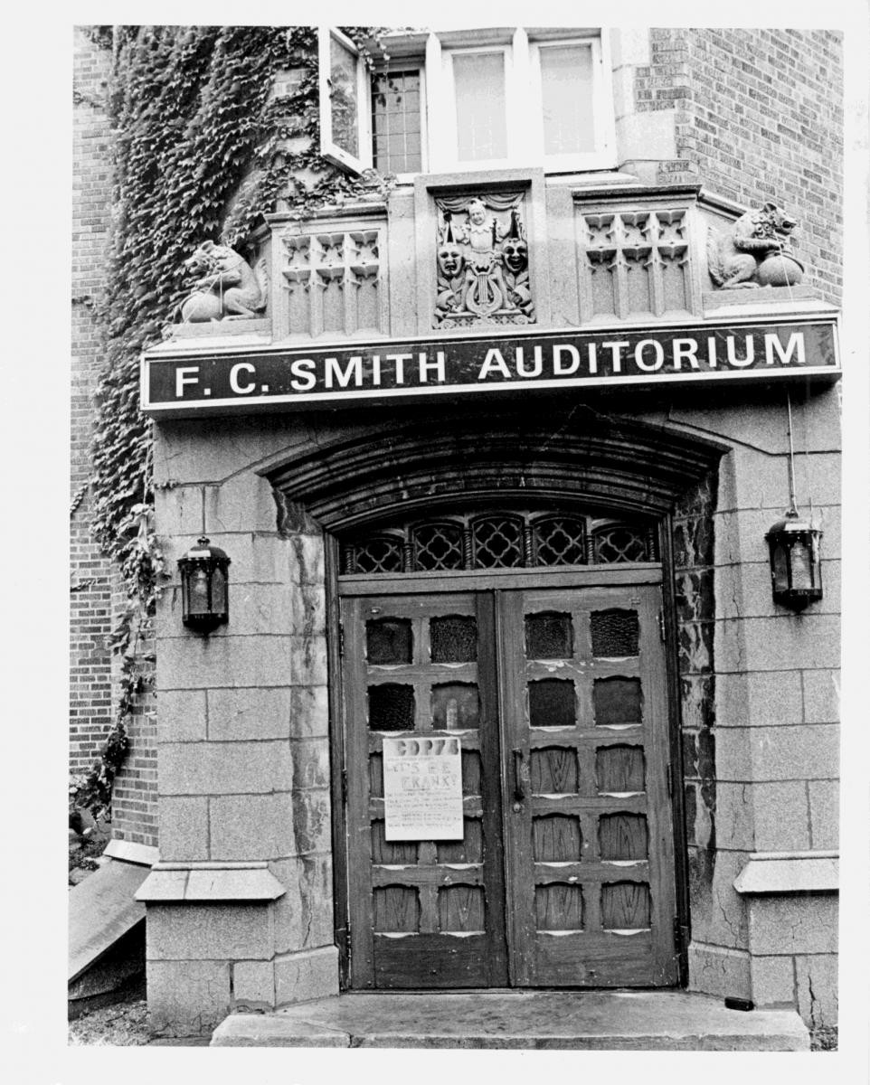 East entrance to the F. C. Smith Auditorium